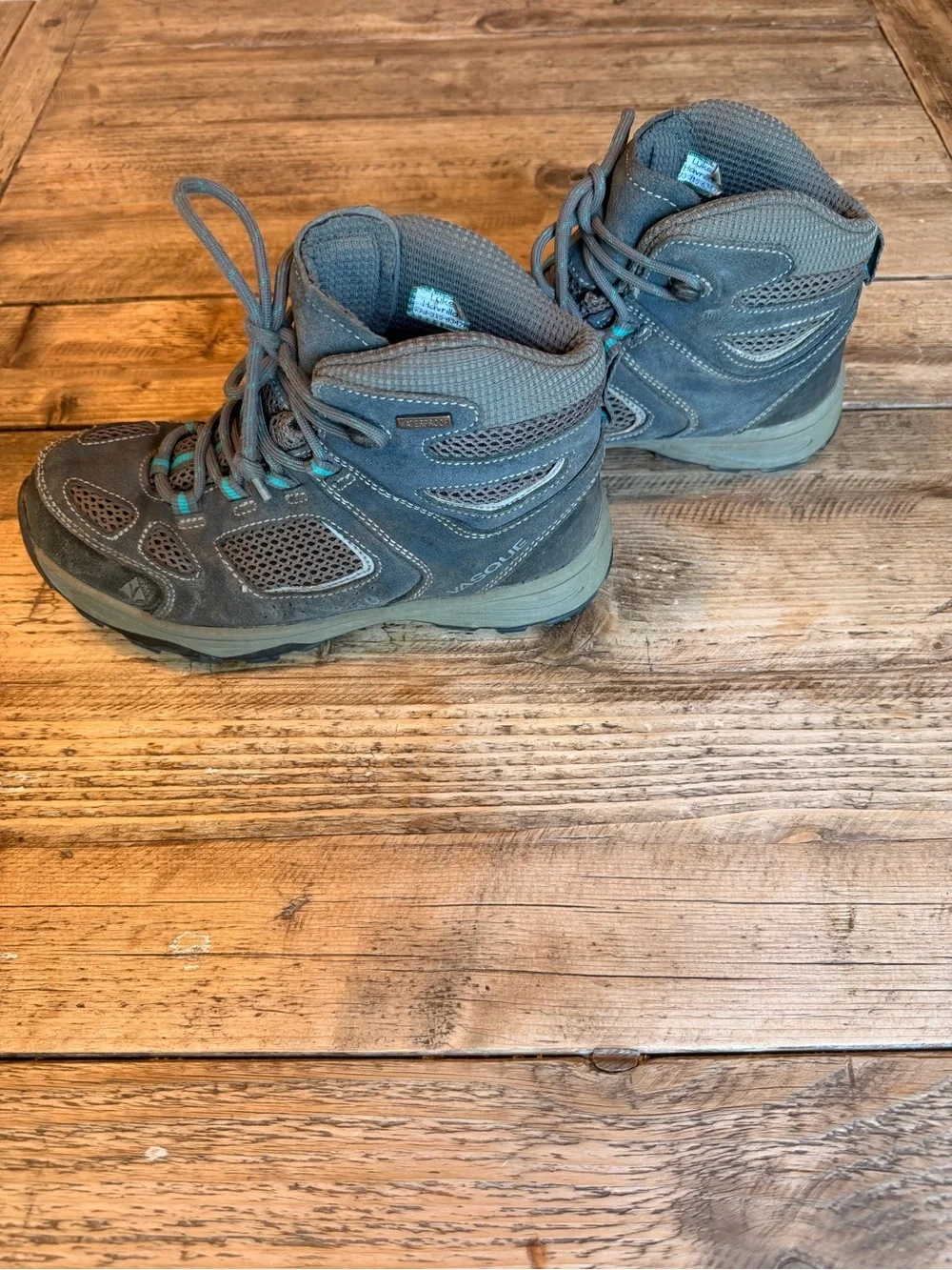 Kids Vasque Gray and Teal Hiking Boots - Youth Size 4